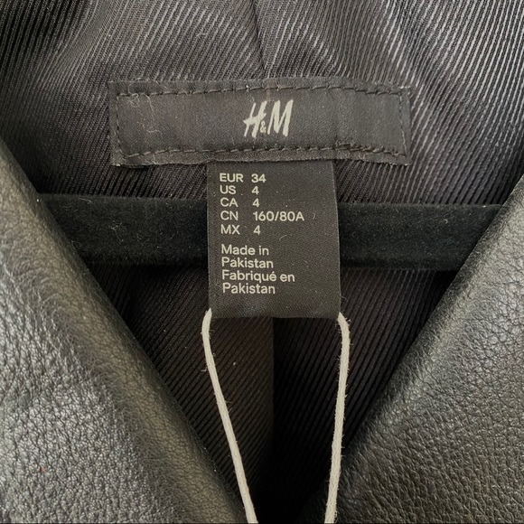 NWT H&M Premium Genuine Real Leather Jacket - Picture 14 of 16
